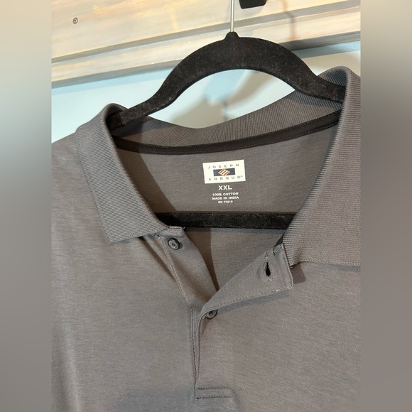 Joseph Abboud Short Sleeve Luxe Cotton Polo in Gray - Picture 7 of 7